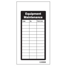 Equipment Maintenance Record Tags