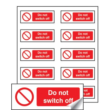 Do Not Switch Off Labels (Pack of 10)