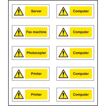 Office Labels (Various Machinery) (Sheet of 10)