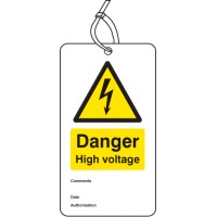 Danger - High Voltage - Double Sided Safety Tag