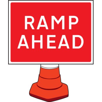 Ramp Ahead - Cone Sign