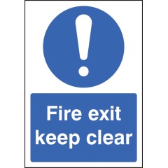 A4 Fire Exit Keep Clear