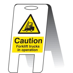 Caution - Forklift Trucks in Operating - Lightweight Self Standing Sign