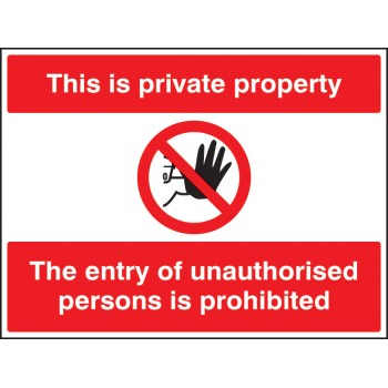 This Is Private Property the Entry of Unauthorised Persons