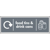 Food Tins & Drink Cans - WRAP Recycling Sign