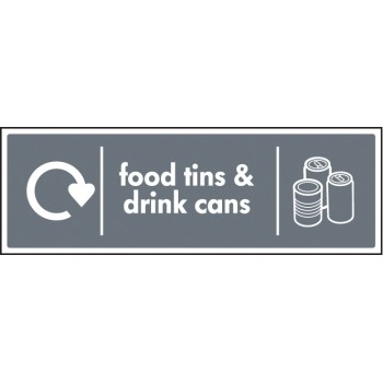 Food Tins & Drink Cans - WRAP Recycling Sign